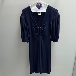 Just cavalli gathered neck navy dress